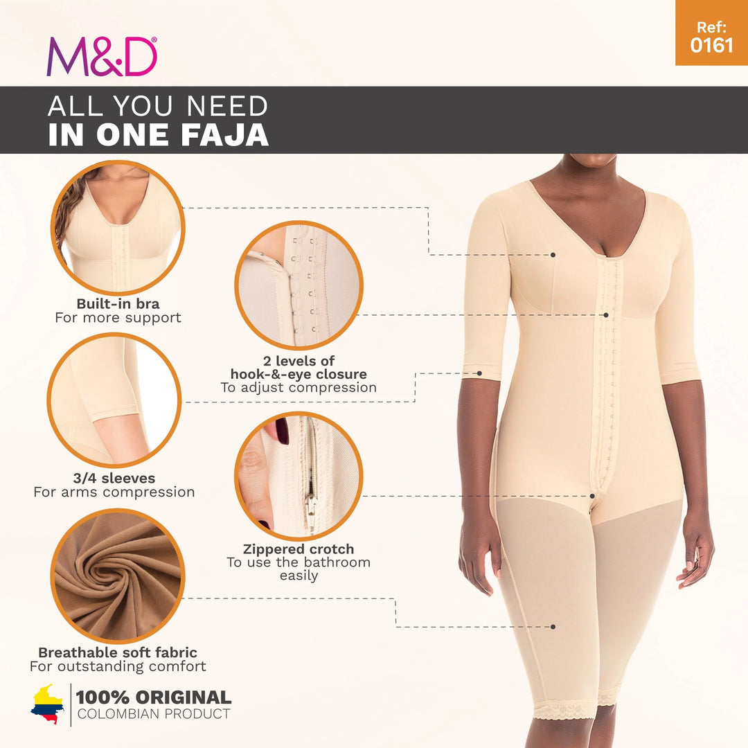 M&D F0161 - Women's KNEE-LENGTH FAJA WITH FULL COVERAGE/ Powernet