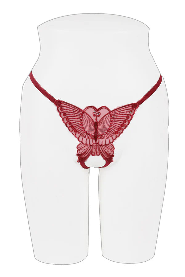 Youmita Women's Butterfly Crotchless Thong- 66033 Thong