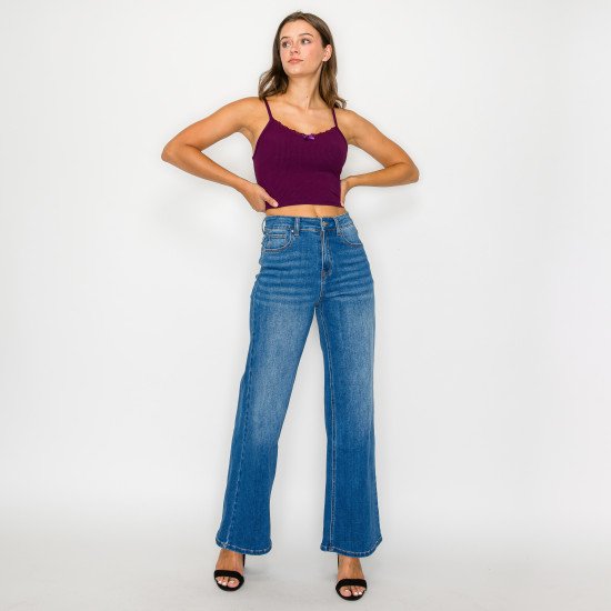 Women's Basic High Waist Wide Leg Jean - PT90386