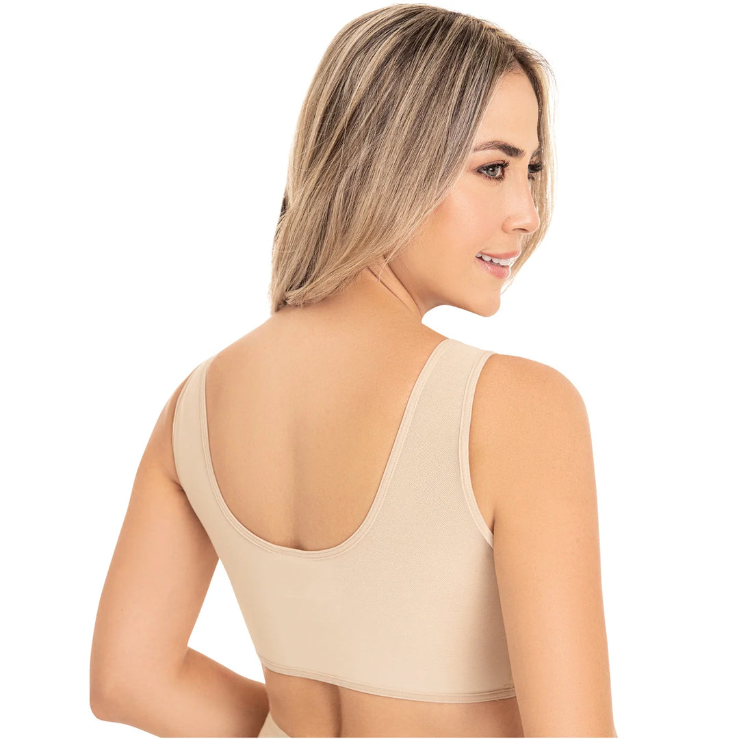 Post-Surgery Comfort Bra for Breast Augmentation – Powernet Support and Shaping Beige / Poliéster