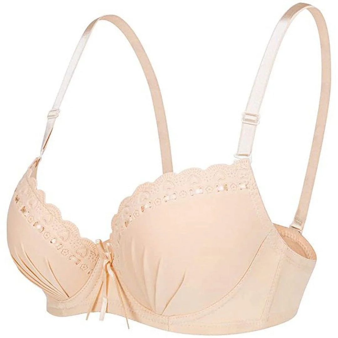 Women's Underwire Padded Contour Everyday Bras with Small Bowknot