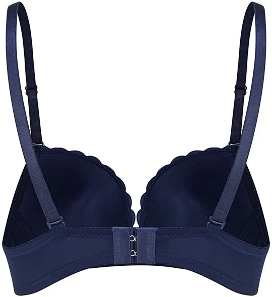 Women's Underwire Padded Contour Everyday Bras with Small Bowknot