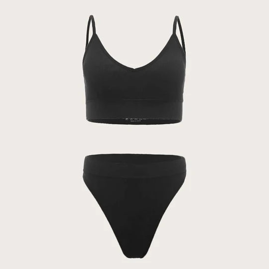 Women's Seamless thin hang bra with thong set