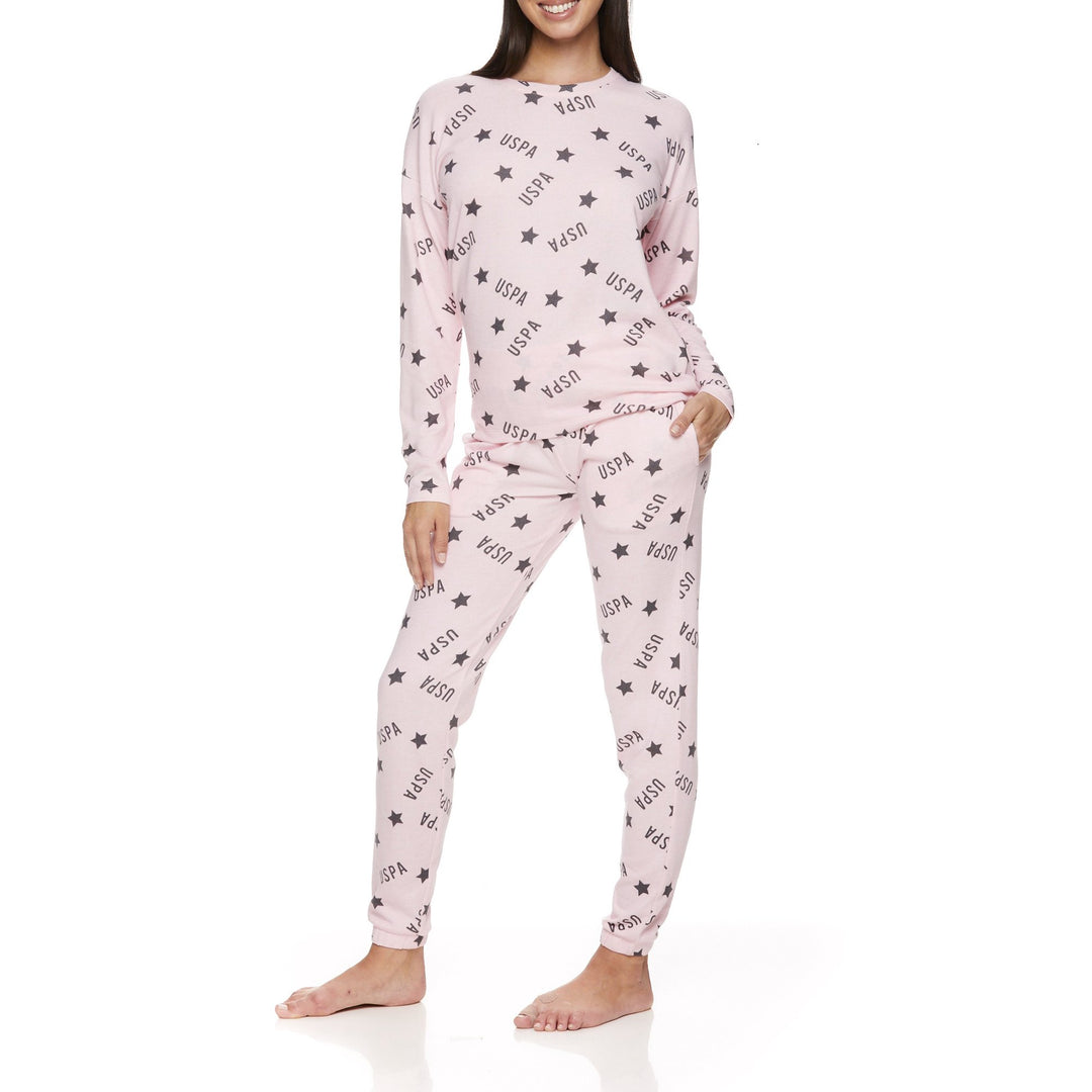 U.S. Polo Assn. Women's & Women's Long Sleeve and Pant Lounge Pajama Sleep Set