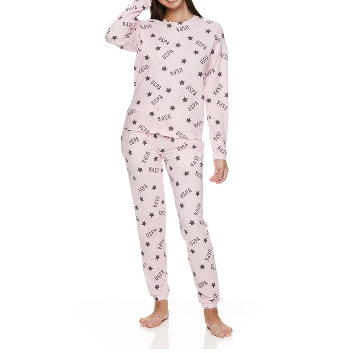 U.S. Polo Assn. Women's & Women's Long Sleeve and Pant Lounge Pajama Sleep Set