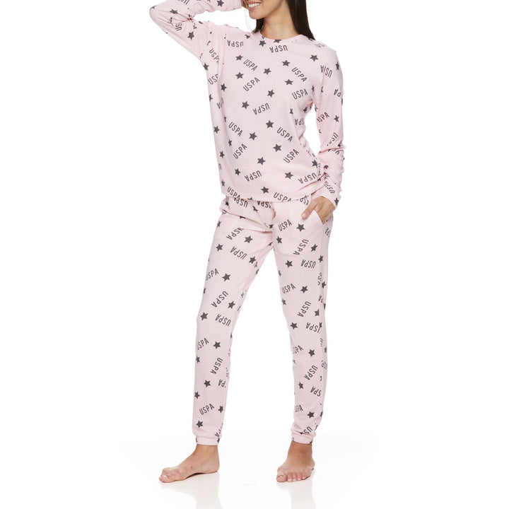 U.S. Polo Assn. Women's & Women's Long Sleeve and Pant Lounge Pajama Sleep Set