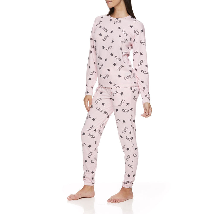 U.S. Polo Assn. Women's & Women's Long Sleeve and Pant Lounge Pajama Sleep Set