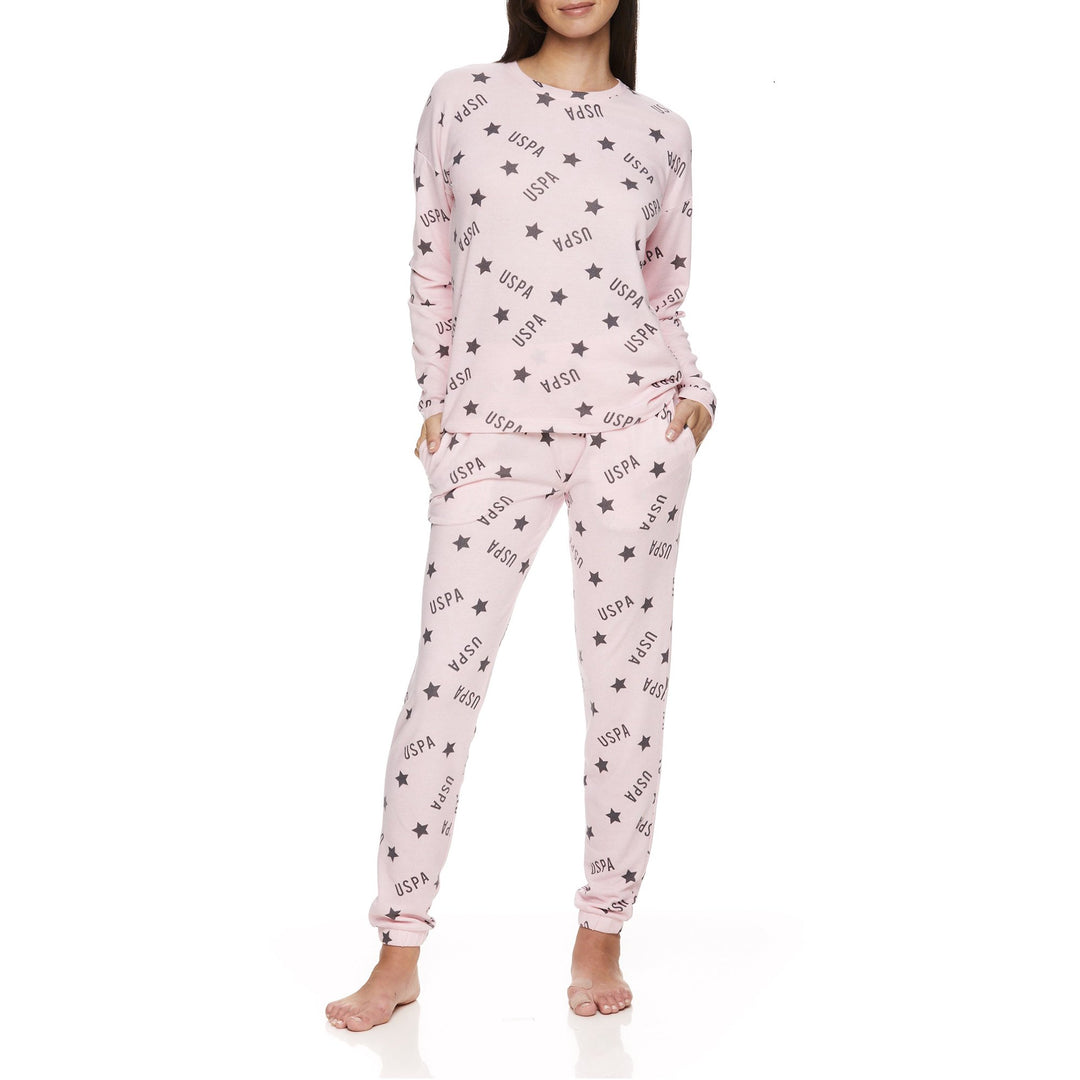 U.S. Polo Assn. Women's & Women's Long Sleeve and Pant Lounge Pajama Sleep Set