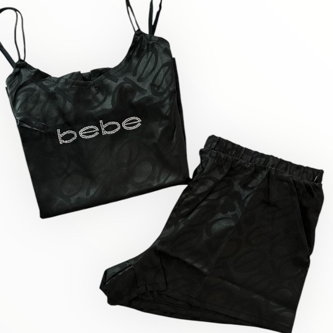 Bebe Women's Silk Graphic Short Cami  Pajama Set -