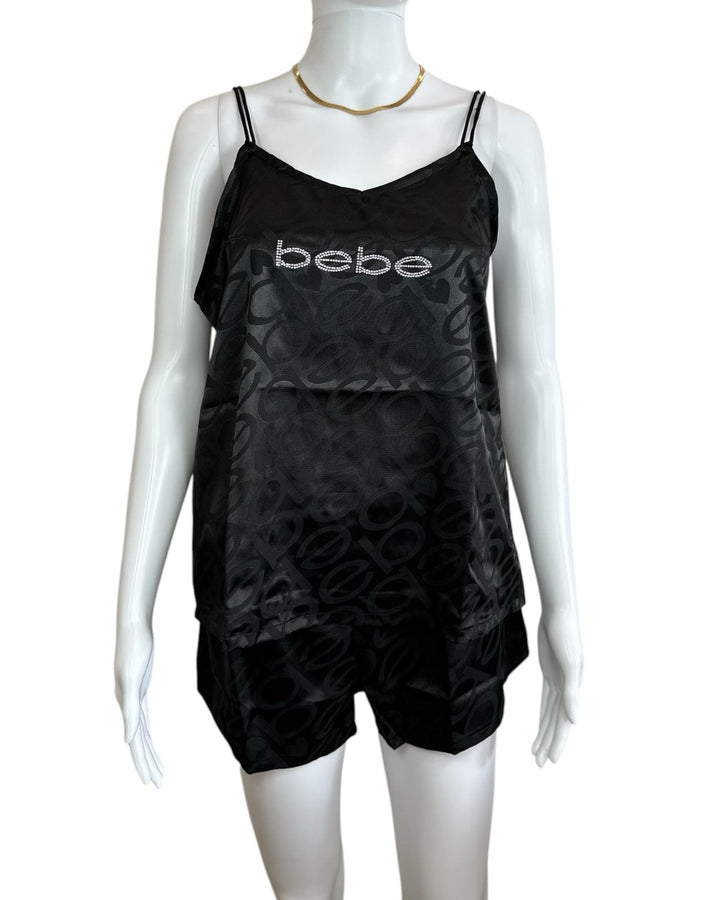 Bebe Women's Silk Graphic Short Cami  Pajama Set -