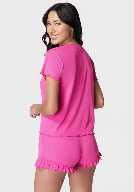 BEBE Women's Ribbed Short Set -Comfort-Enhancing Ribbed Short Set Pajamas for Sculpted Sleep