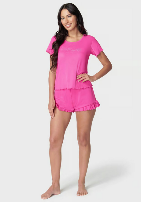 BEBE Women's Ribbed Short Set -Comfort-Enhancing Ribbed Short Set Pajamas for Sculpted Sleep