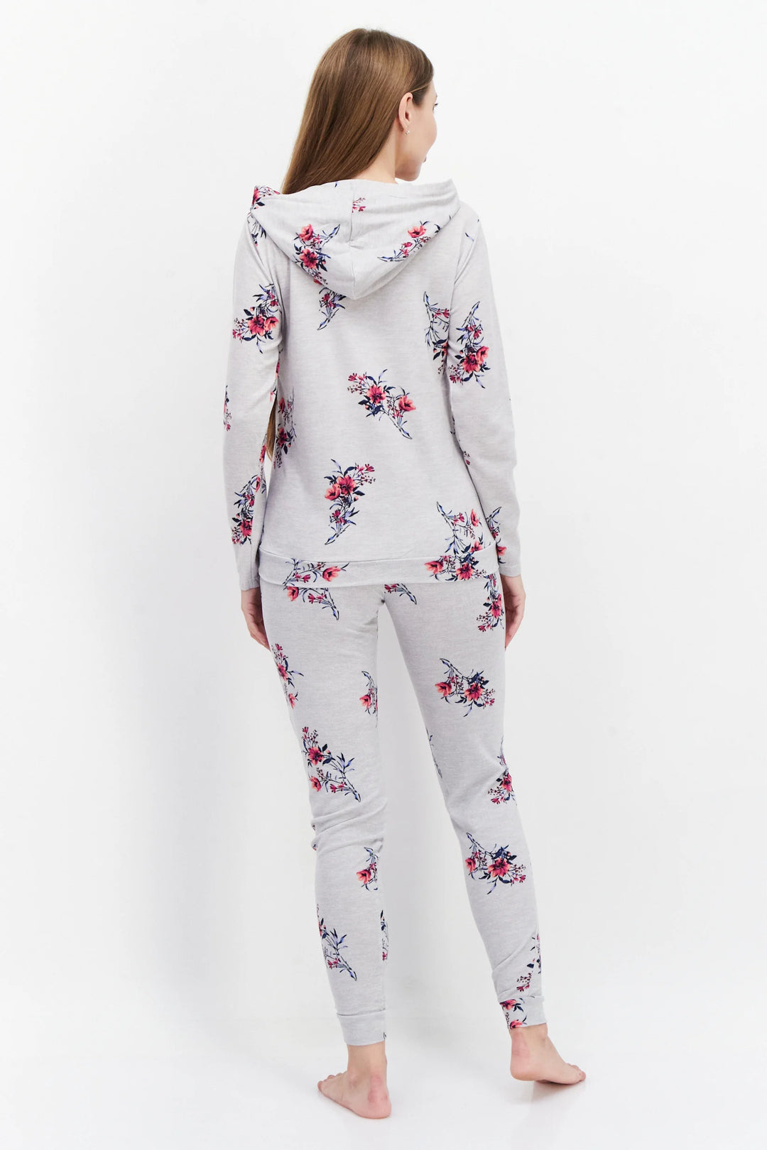 Nanette Lepore Women's Long Sleeve Hodded Floral Pajama Set