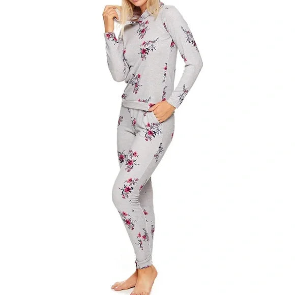 Nanette Lepore Women's Long Sleeve Hodded Floral Pajama Set