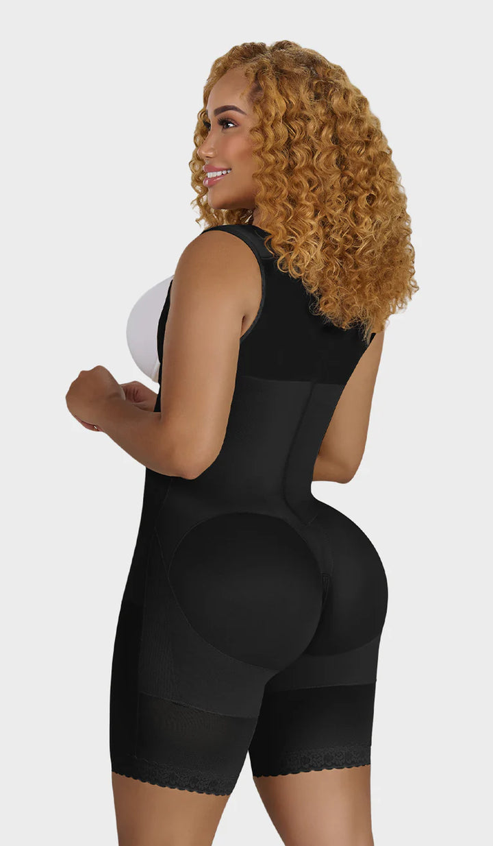 M&D F0489 Women's Post-Surgery Mid-Thigh Shapewear Bodysuit for Guitar and Hourglass Figures – Ultimate Comfort and Body Sculpting Solution