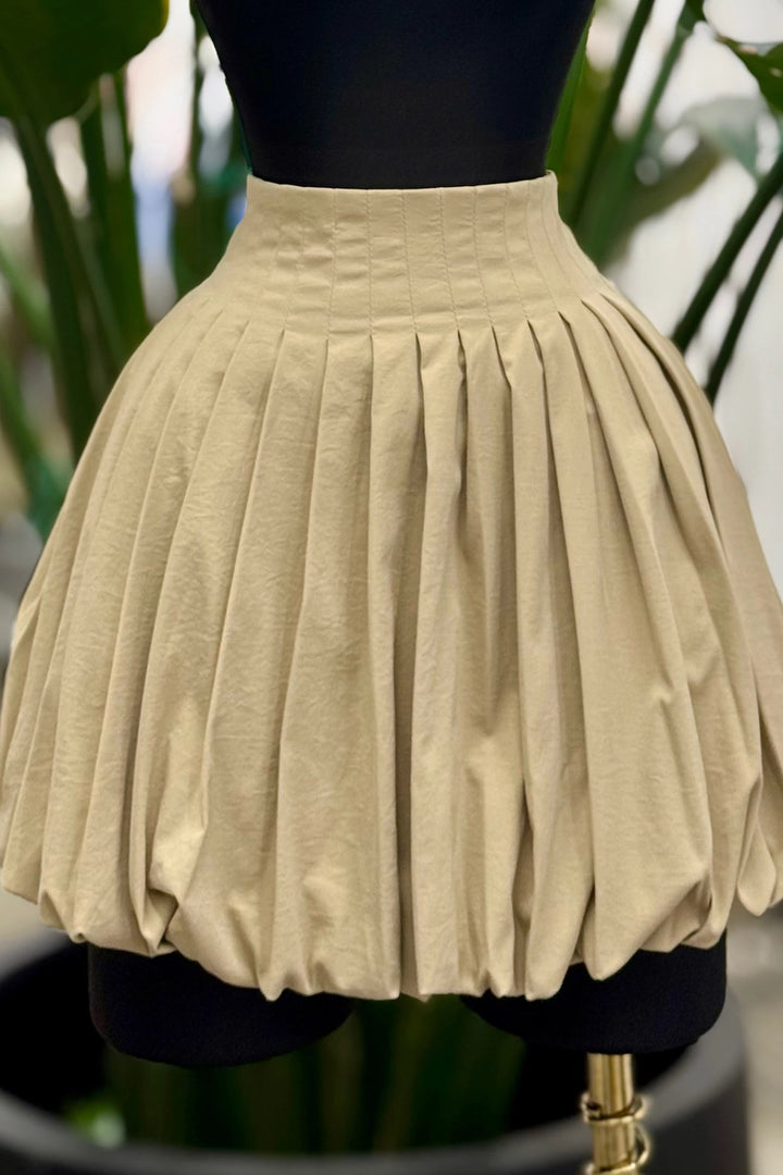 High-Waisted Pleated Bubble Skirt - SK2322