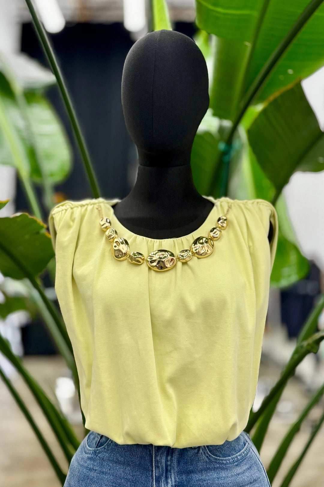 Gold-Embellished Sleeveless Blouse - TP24191