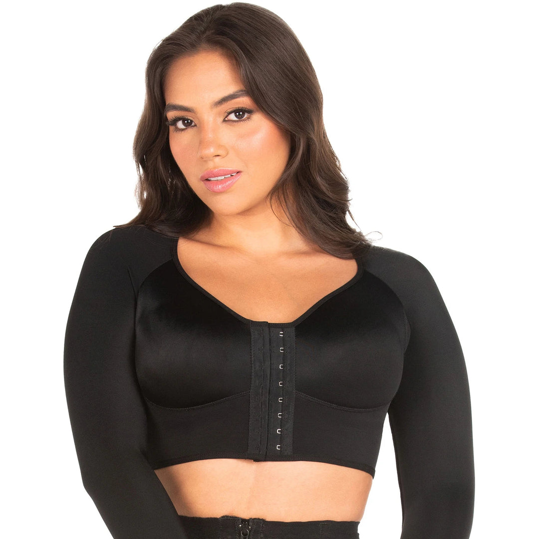 FAJAS MYD B00204 POST SURGERY COMPRESSION SUPPORT BRA FRONT CLOSURE WITH SLEEVES