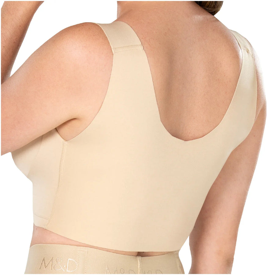 Post-Surgical Recovery Compression Bra - Stage 1 Shapewear for Ultimate Comfort and Support Beige / Poliéster / Frontal