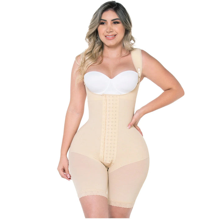 M&D F0489 Women's Post-Surgery Mid-Thigh Shapewear Bodysuit for Guitar and Hourglass Figures – Ultimate Comfort and Body Sculpting Solution
