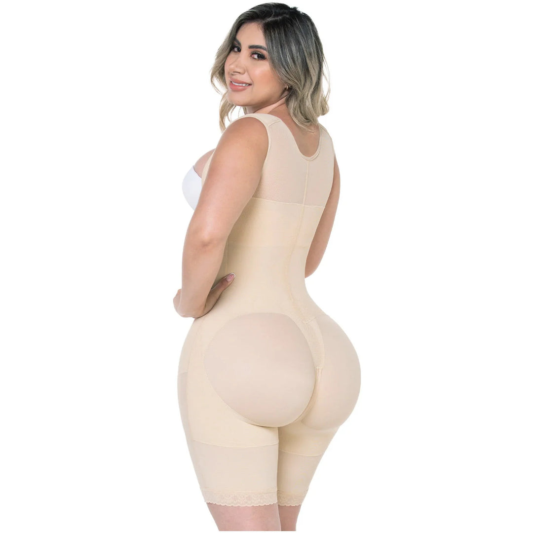 M&D F0489 Women's Post-Surgery Mid-Thigh Shapewear Bodysuit for Guitar and Hourglass Figures – Ultimate Comfort and Body Sculpting Solution