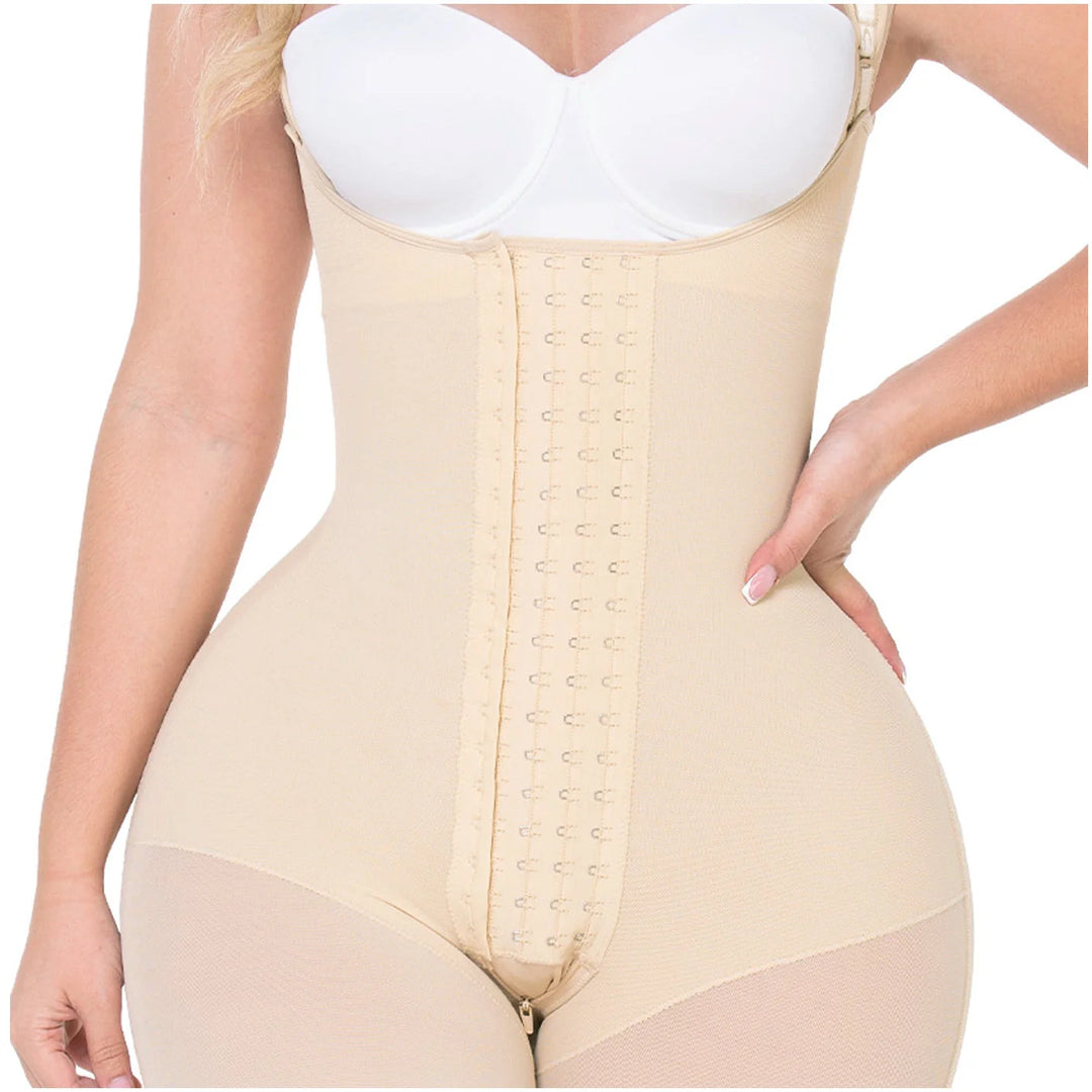 M&D F0489 Women's Post-Surgery Mid-Thigh Shapewear Bodysuit for Guitar and Hourglass Figures – Ultimate Comfort and Body Sculpting Solution