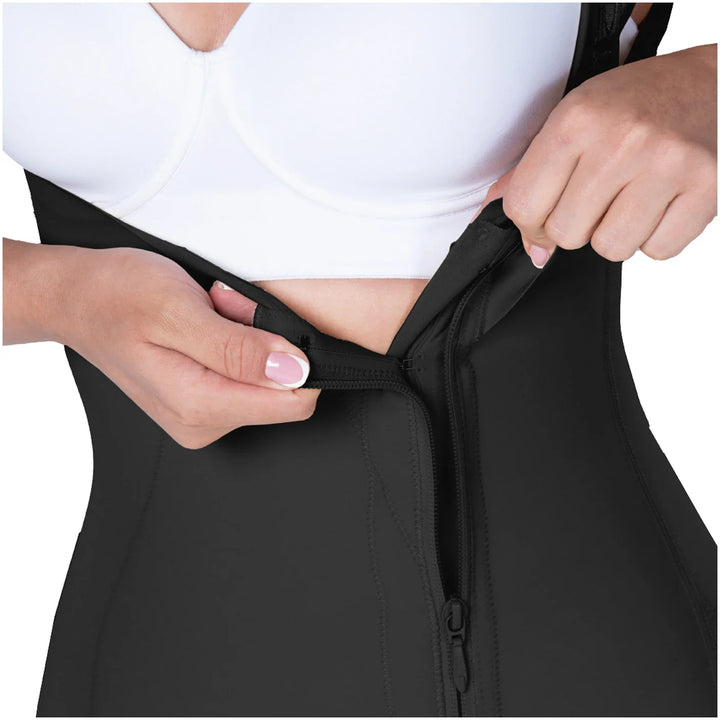 M&D F08779 Women's Stage 1 Post-Surgery Knee-Length Compression Garment with Open Bust – COLOMBIAN FAJA CONTROL FLEXY WITH DIAGONAL ZIPPER -Perfect Comfort and Support