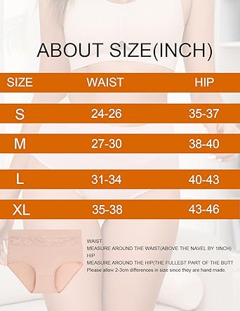 GAI YI  Women's Briefs High Waist Tummy Control Cotton Underwear Jacquard Lace Panties for Women Ladies Panty - 6 PACK